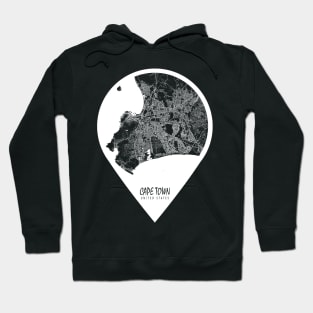 Cape Town, South Africa City Map - Travel Pin Hoodie